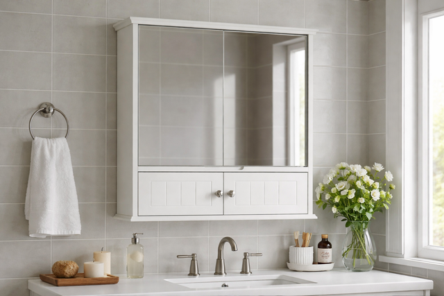 Bathroom Wall Mirror Cabinet White