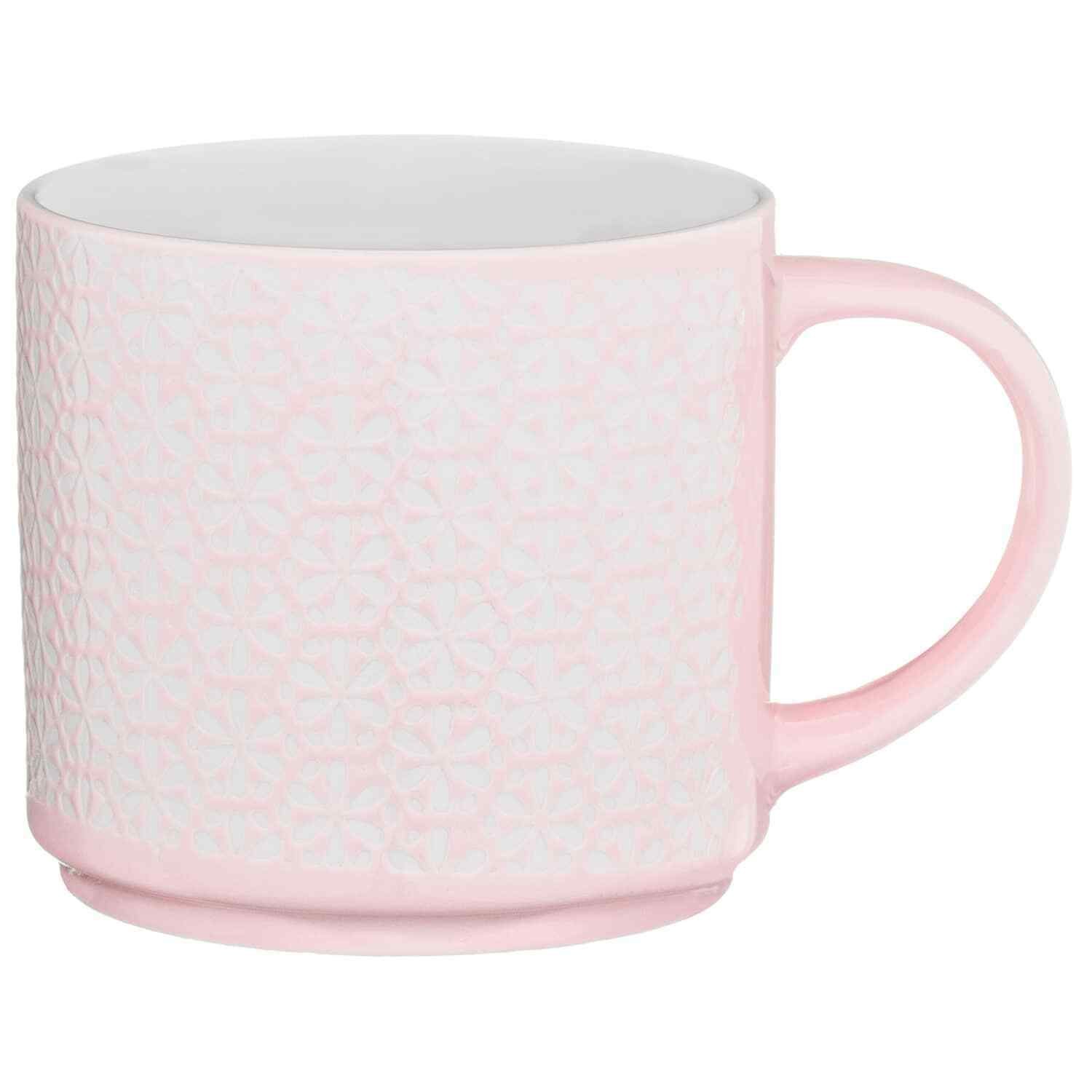 Four New Designs Jumbo Embossed Stacking Mugs With Rack Hold to Your Kitchen 4pk