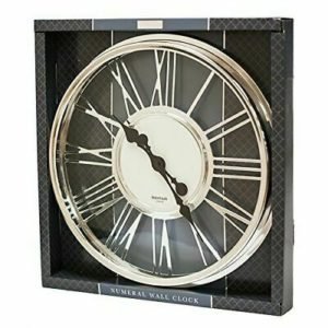 Modern Chrome Mayfair & Co Roman Numeral Round Large Wall Clock