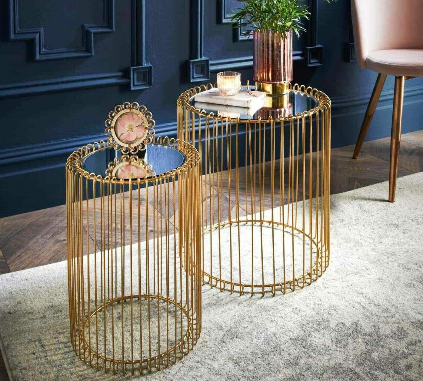 Gold and mirror store coffee table