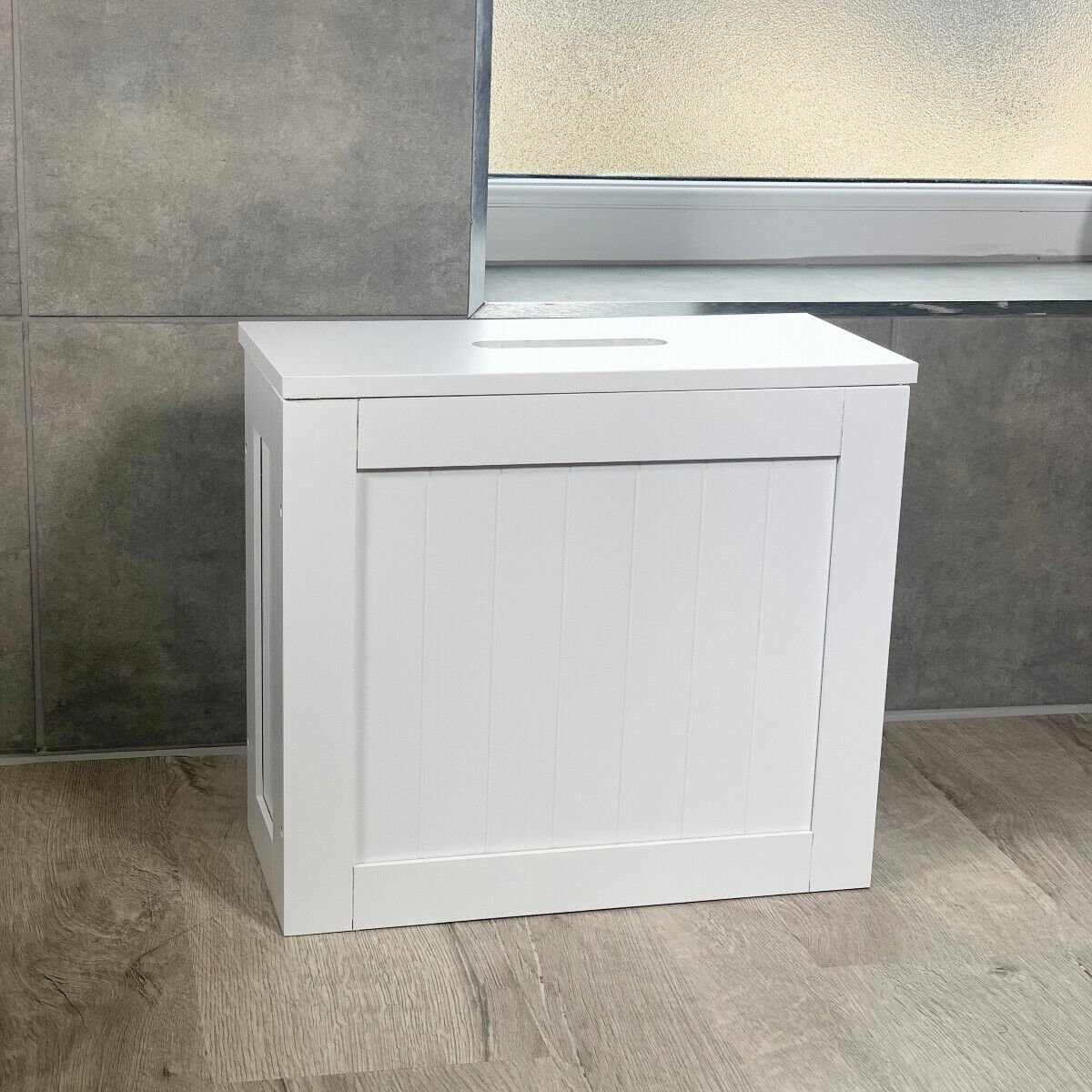 Small White Toilet Cleaning Product Box - Crisp Wooden Finish - Image 6