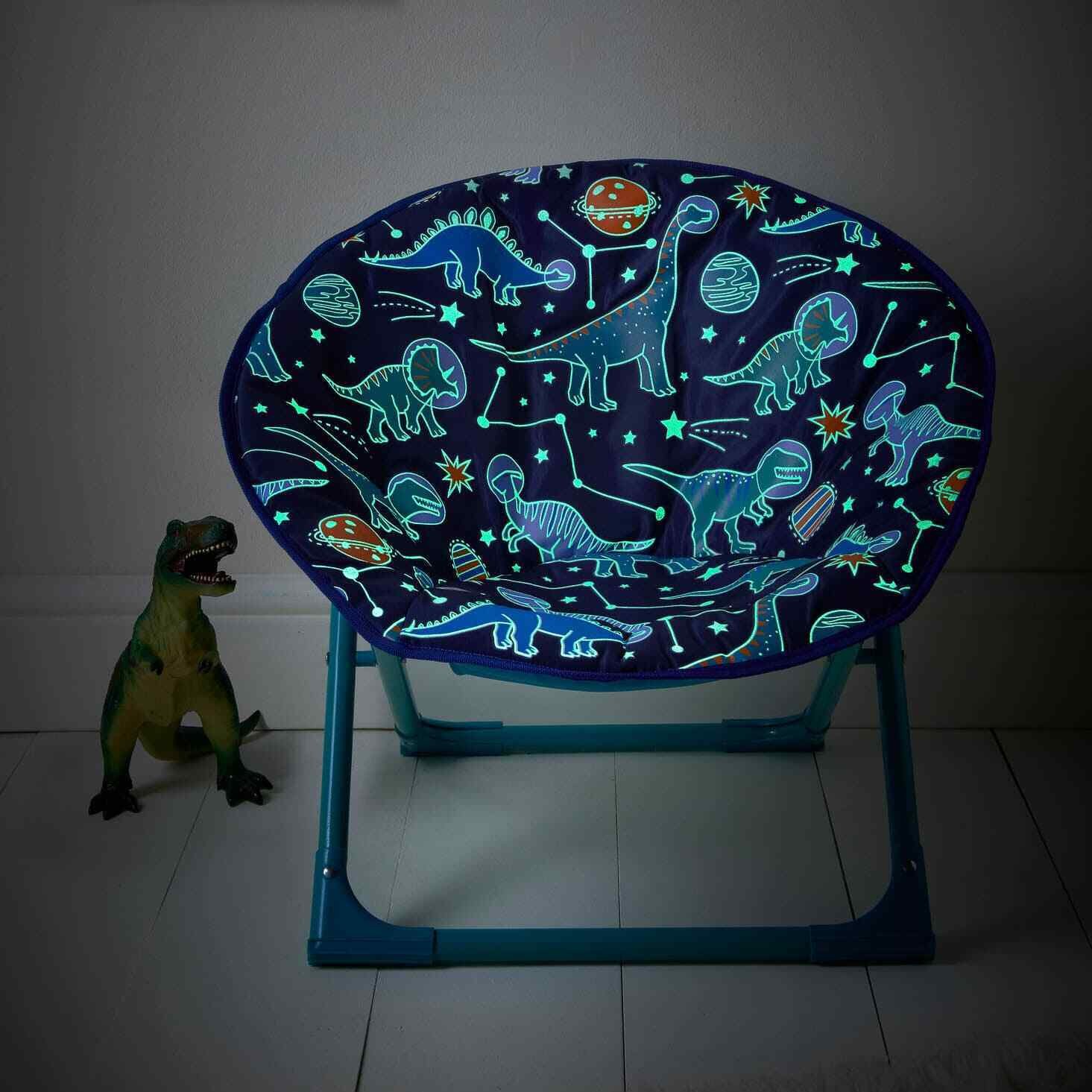 Childrens Kids Bedroom Foldable Dinostar Moon Chair Seat 54 x 47 x